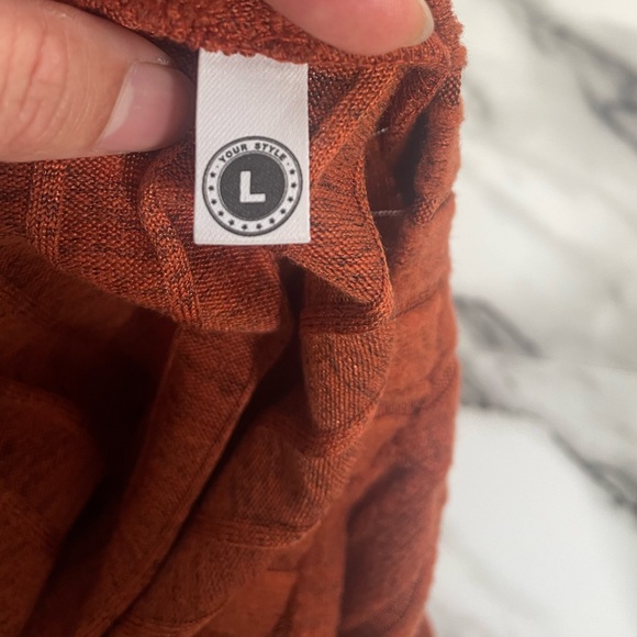 Your Style Rust Orange Ribbed Long Sleeves Bodysuit Large - Picture 7 of 8